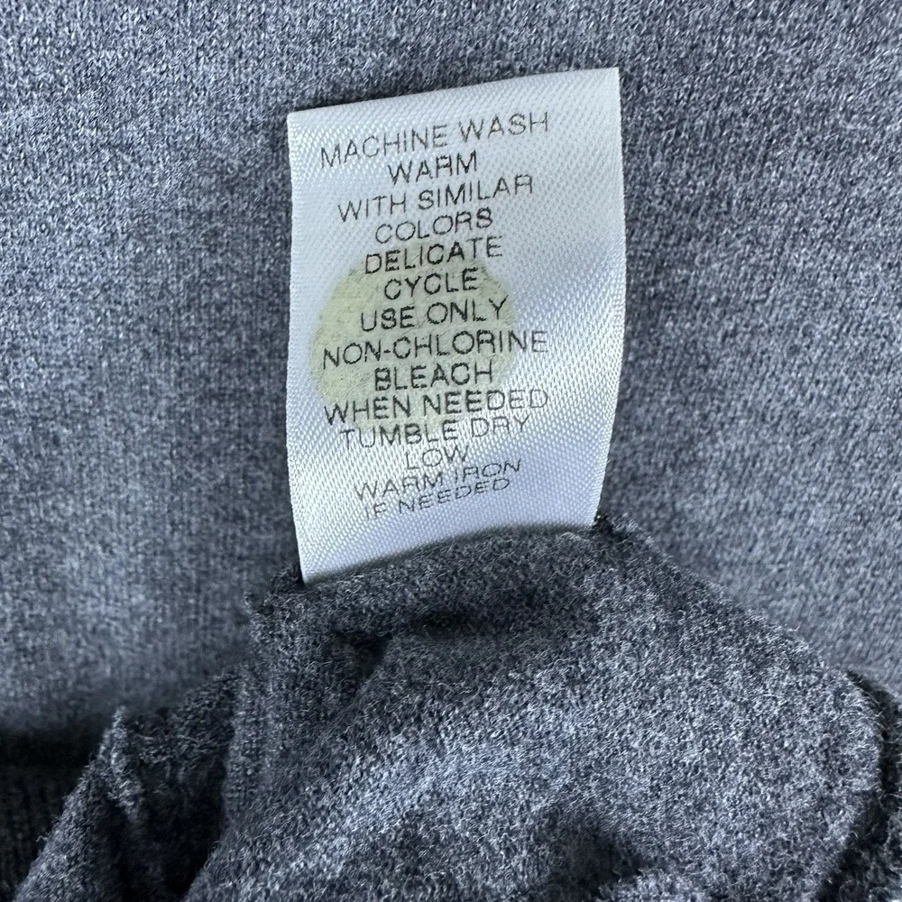 Tasso Elba Mens 1/4 Zip Pullover Charcoal Gray‎ 100% Cotton Large Smart Casual